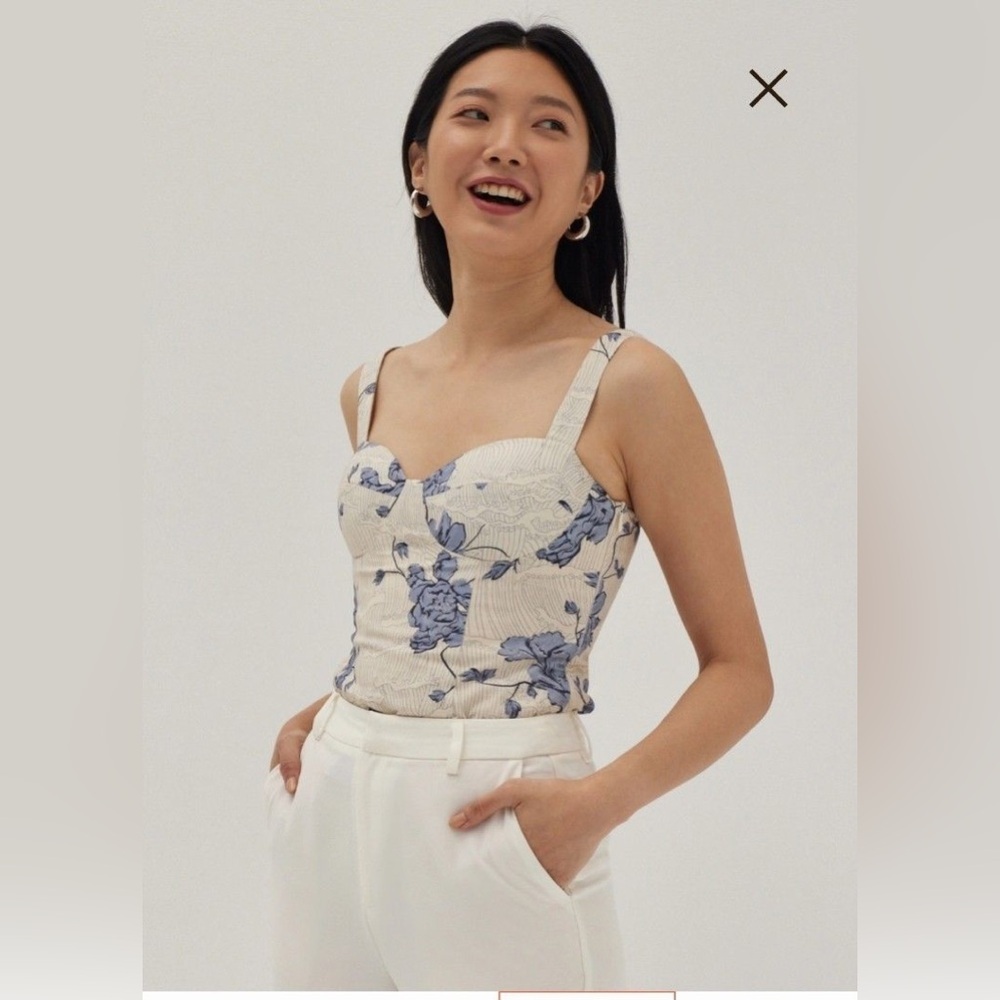 NWT Love Bonito bustier top cotton linen blend  corset